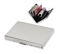 BONSYL® Tarjetero para Tarjetas de crédito, Delgado Tarjetero de Metal con Bloqueo RFID con 6 Ranuras, para Hombre y Mujer.(6 Tarjetas/Plata)