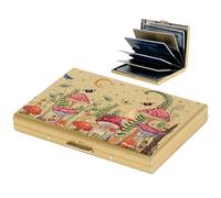 BONSYL® Tarjetero para Tarjetas de crédito, Delgado Tarjetero de Metal con Bloqueo RFID con 6 Ranuras, para Hombre y Mujer.(6 Tarjetas/Oro/Champiñón)