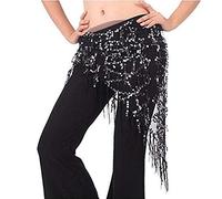 Bontand Las mujeres de las lentejuelas danza del vientre Cinturón Triángulo cintura de la falda de danza del vientre bufanda de la cadera de la correa