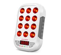 BONTANNY Terapia de luz roja portátil, 660 nm, 850 nm, 1060 nm, mini dispositivo de luz infrarroja cercana, 12 LED de triple chip de grado clínico, recargable, estuche de viaje, temporizador, para
