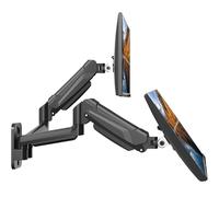 BONTEC Soporte de Pared para Doble Monitor con Resorte de Gas, Ajustable para Monitores de 13-32 Pulgadas, VESA 75x75/100x100mm, Inclinación, Giro, Rotación, 3-9kg por Brazo, Ahorro de Espacio