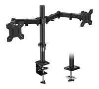 BONTEC Soporte Monitor Doble de 13-27 Pulgadas LED/LCD, Brazo Monitor en Mesa con Giro de 360° y Rotación de 180° Altura Ajustable, hasta 8 KG, VESA 75x75/100x100, Negro