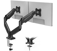 BONTEC Soporte Monitor Doble para Pantalla de 13 a 32 Pulgadas con Inclinación, Giro y Rotación, Soporte Monitor Ergonómico con Resorte de Gas y Gestión de Cables, VESA 75/100 mm, hasta 9 kg