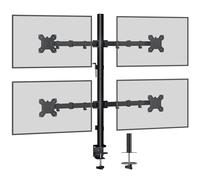 BONTEC Soporte Monitor para 4 Monitores de 13-27 Pulgadas LED/LCD, Soporte para Mesa con Peso Máximo 10KG de Cada Brazo, Giro de 360° y Rotación de 180°, Altura Ajustable, VESA 75x75/100x100, Negro
