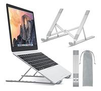 BONTEC Soporte Portátil Mesa para Tabletas de 10-17.3 Pulgadas, Elevador Portátil de Alumnio de 7 Niveles de Ajuste de Altura, Soporte Ordenador Portátil Ventilado Al Frío Sostiene hasta 20kg