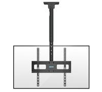 BONTEC Soporte TV Techo Inclinable y Giratorio, para TV de 26 a 65 Pulgadas, Altura Regulable 730 a 980 mm, hasta 45 kg, VESA 400 x 400 mm, Gestion de Cables, para Techo Plano e Inclinado y Buhardilla