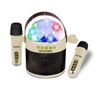 Bontempi | Altavoz Inalámbrico con Doble Micrófono y Luces LED de Discoteca, 18,5x17x12 cm