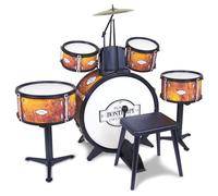Bontempi BeatMaster Pro: batería para niños con sonidos realistas y mucha diversión, naranja, 850x650x680 mm