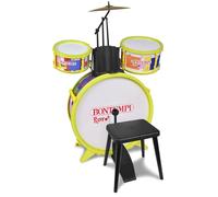 Bontempi | BeatMasterPro - Kit de Batería Clásica de 4 Elementos, Amarillo | Taburete, Dos Baquetas para una Experiencia Inolvidable, 68x50x50 cm