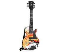BONTEMPI - Guitarra Rock Electrónica con 6 Cuerdas de Metal 5 Demos Rock 3 Cortes Musicales 5 Ritmos Apagado Automático Correa Bandolera Toma de Micrófono 560mm