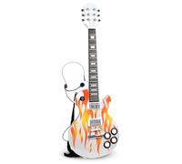 BONTEMPI - Guitarra Rock Electrónica Inalámbrica con Cuerdas de Metal, 8 Pistas Pregrabadas, Micrófono de Auriculares, Correa Bandolera, Apagado Automático 690mm