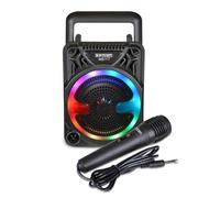 Bontempi | Mini Altavoz Inalámbrico con Micrófono y Luces RGB, 125x125x180mm, Función Radio