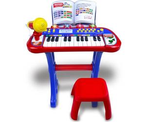 Bontempi | MiniKeyFun: Teclado de Juguete de 24 Teclas con Micrófono y Taburete para Pequeños Músicos, 400x400x570 mm