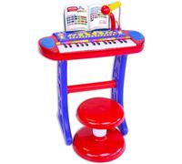 Bontempi | MiniMaestro: Teclado Electrónico de 31 Teclas con Micrófono y Accesorios, Azul y Rojo, 450x430x610 mm