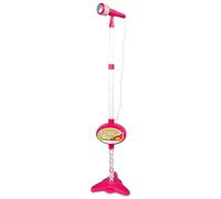 Bontempi | MP3Stage Mic - Micrófono de Escenario con Conexión MP3, Rosa | para Actuaciones Versátiles, Efectos de Iluminación, Compartimento para Smartphone, 40,9x19,5x6,4 cm