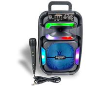 Bontempi | SonicSync - Amplificador Audio Inalámbrico con Micrófono Dinámico, Efectos de Luz, Control de Graves y Agudos, Función TWS, 38,2x24,9x21,9 cm