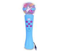 BONTEMPI - Starmic Karaoke Micrófono con Efectos Luminosos para Actuaciones de Verdadera Estrella Azul Micrófono Karaoke con 5 Canciones Pregrabadas y Conexión Externa