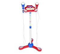 Bontempi | TwinStage Mic - Doble Micrófono de Escenario con Conexión MP3 para Rendimiento Impresionante, Rojo y Azul, 360x360x890 mm