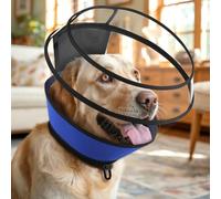 BONTHEE Collar de cono de perro para perros, conos suaves transparentes alternativos para perros pequeños, grandes y medianos, collares de recuperación de mascotas de profundidad ajustable, collar