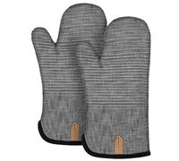 BONTHEE Guantes de Horno Resistentes al Calor, Extra Largos, para cocinar, Hornear, Asar, Juego de 2 Unidades, Color Gris
