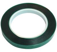 Bonus Eurotech 1bl54.03.0012/066 a # cubierta de banda de poliéster, silicona pegamento, + 240 °C, longitud 66 m x ancho 12 mm x total grosor 0,085 mm, verde/transparente