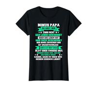 Bonus Papa Stiefpapa - Saco de Dormir Camiseta gráfica económica, Mujer, Negro, L
