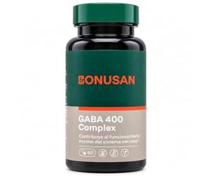 Bonusan GABA 400 Complex - 60 Cápsulas - 400 mg de GABA por Cápsula con Valeriana y Vitaminas del Grupo B - B1, B2, B3, B5, B6, Biotina, Folato Activo y B12