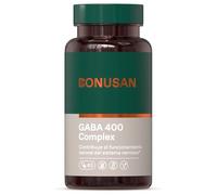 Bonusan GABA 400mg Plus 60 Cápsulas - Con Valeriana, Magnesio y Vitamina B6 - Ácido Gamma-Aminobutírico para Relajación, Estrés y Sueño Profundo - Fórmula Vegana