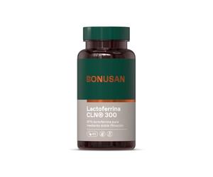 Bonusan Lactoferrina 300mg 60 Cápsulas - Contiene Leche - Con Celulosa Microcristalina y Extracto de Arroz - Refuerza el Sistema Inmunológico