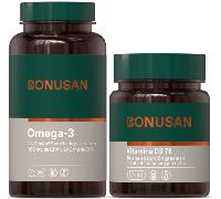 Bonusan Omega-3 360mg EPA y 240mg DHA 90 Cápsulas + Vitamina D3 75 mcg/3000 UI 60 Cápsulas