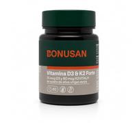 Bonusan Vitamina D3 & K2 Forte 60 Perlas - 75 µg Vitamina D3 + 90 µg Vitamina K2 - Con Aceite de Oliva Virgen Extra - Huesos y Sistema Inmunitario