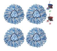 BonusLife - Juego de 4 cabezales de fregona para O-Ceda RinseClea Spin Mop Refill 2-Tank System Only Easy Cleaning Microfiber Replacement