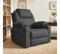 BonVache Sillón reclinable con función giratoria 360° y balanceo, Sillón de TV Regulable manualmente, Adecuado para salón como sillón de Descanso y para el Cuidado de niños,Gris Oscuro