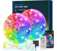 Bonve Pet Luces Led, Luces LED Habitación 15 Metros,Tiras Led RGB Control Remoto y App,16 Millones de Colores, Modo Musical Led Strip Light para Decoración Navidad Casa Fiesta TV Bar Cocina