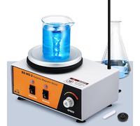 Bonviosin Mezclador Magnético con Placa Calefactora, Mezclador de Laboratorio de 3L 0-2600rpm 280℃ con Varilla de Soporte de Sensor Flexible, 120 * 120mm 180W de Potencia de Calentamiento. (EU)