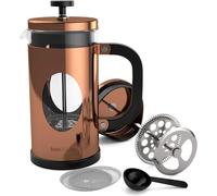 bonVIVO French Press 1L Cristal Borosilicato Cobre | Prensa francesa con filtro acero inoxidable para café, té y cold brew. Cristal resistente al calor.