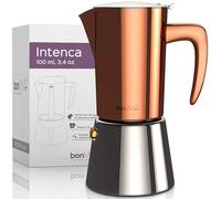 bonVIVO Intenca Cafetera Italiana Express De Inducción De Acero Inoxidable - Cafeteras Express para Espresso - Color Cobre