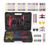 Bonvoisin 110PCS Juego de Cables de Prueba para Multímetro per Automotrice | Kit Puntas Prueba 110 Piezas, 72 Terminales, Conector SRS, Estroboscopio LED, Clavijas Banana 4mm, Sondas Perforadoras 0,5mm