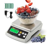 Bonvoisin 2 gr/ 6 kg Báscula de Cocina Digital en Onzas y Gramos, con Función de Porcentaje y Tara, Plato de Acero Inoxidable, Alta Precisión Pesa Alimentos para Cocinar, Postres, Velas y Jabones