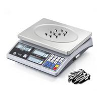 Bonvoisin Balanza Cuentapiezas Industrial 30kg x 1g, Alarmas Peso/Cantidad | Balanza Industrial de Inventario, Unidades: g, lb, kg, Exportación Datos RS232, Plato Inox 304, para Monedas, Piezas, Joyería