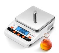 Bonvoisin Báscula de Laboratorio 5000g x 0.01g, Báscula Analítica de Alta Precisión con 13 Unidades, Transferencia de Datos USB, Conteo & Calibración, Plato de Acero Inox Amplio, Doble Alimentación