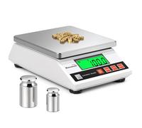 Bonvoisin Báscula de Precisión 6000g/0.1g, Balanza Cuentapiezas | 6 Unidades, Tara y Conteo, Batería o CA, Calibrada, Bandeja Acero Inox., Balanza CE Para Laboratorio, Escuela E Industri