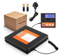 Bonvoisin Báscula Postal Digital 50kg/110lb, g/kg/oz/lb, Tara e Hold | Báscula de Envíos y Paquetería con Pantalla LCD Grande Separada, 2 Pilas AAA y Adaptador de Corriente EU Incluidos