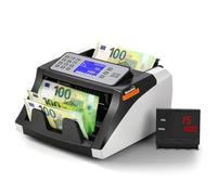 Bonvoisin Contadora de Billetes, Contador de Dinero que Cuenta el Valor de los Billetes Clasificados, con Detección de Billetes Falsos UV/MG/IR/DD, 1000 piezas/min (No cuenta montos mixtos)