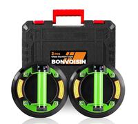 Bonvoisin Eléctrico 8" Ventosa para Azulejos 2pcs, 350lbs/160kg de Capacidad de Carga, Baterías de Litio y AAA de Doble Uso, Tres Capas de Caucho, para Vidrio/Ventanas/Acero/Placas de Roca (GB)