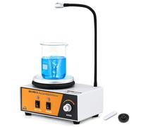 Bonvoisin Mezclador Magnético con Placa Calefactora, Mezclador de Laboratorio de 2L 0-2600rpm 100℃ con Varilla de Soporte de Sensor Flexible, 120 * 120mm 180W de Potencia de Calentamiento. (EU)
