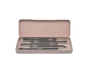 bonvoyage Essentials, Set de Brochas de Maquillaje para Ojos, Incluye 5 Brochas para Sombras de Ojos, Cejas y Delineado para una Fácil Aplicación del Maquillaje, Makeup is my Art