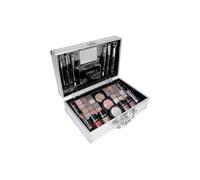 bonvoyage, Set de Maquillaje Bon Voyage, Kit de Maquillaje de 43 Piezas con Espejo, Incluye Barra de Labios, Sombras de Ojos, Colorete, Esmalte de Uñas y Más, Maletín Metálico Portátil y Moderno