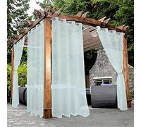 Bonzer Cortinas traslúcidas Impermeables para Exteriores, 2 Paneles con Ojales, Cortinas de Gasa para Interiores, para Sala de Estar, Dormitorio, Porche, pérgola, cabaña, 54 x 108 Pulgadas, Espuma de