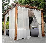 Bonzer Cortinas traslúcidas Impermeables para Exteriores y Patio, 2 Paneles de Gasa traslúcidas con Ojales para Interiores para Sala de Estar, Dormitorio, Porche, pérgola, cabaña, 54 x 84 Pulgadas,